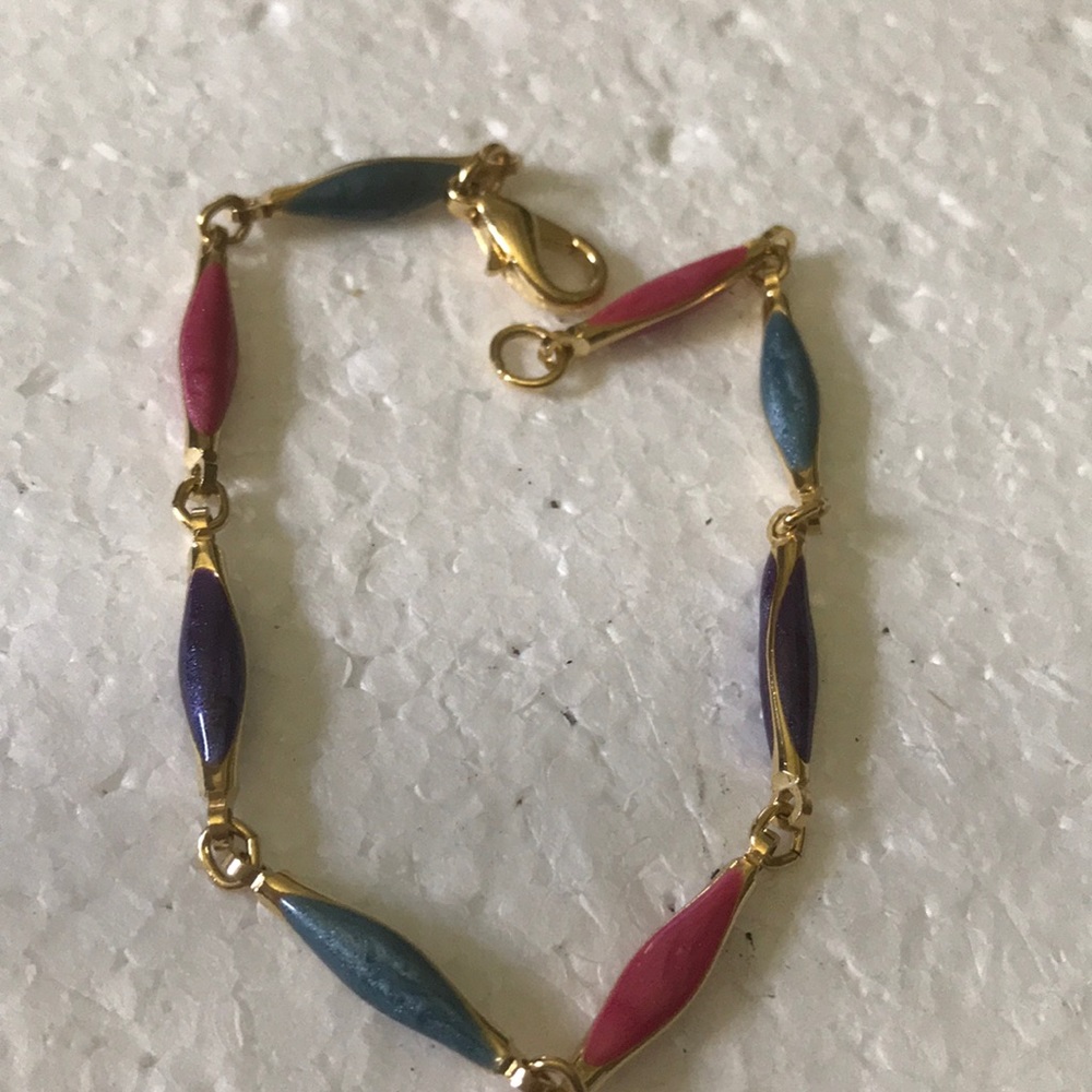 Enamel link bracelet